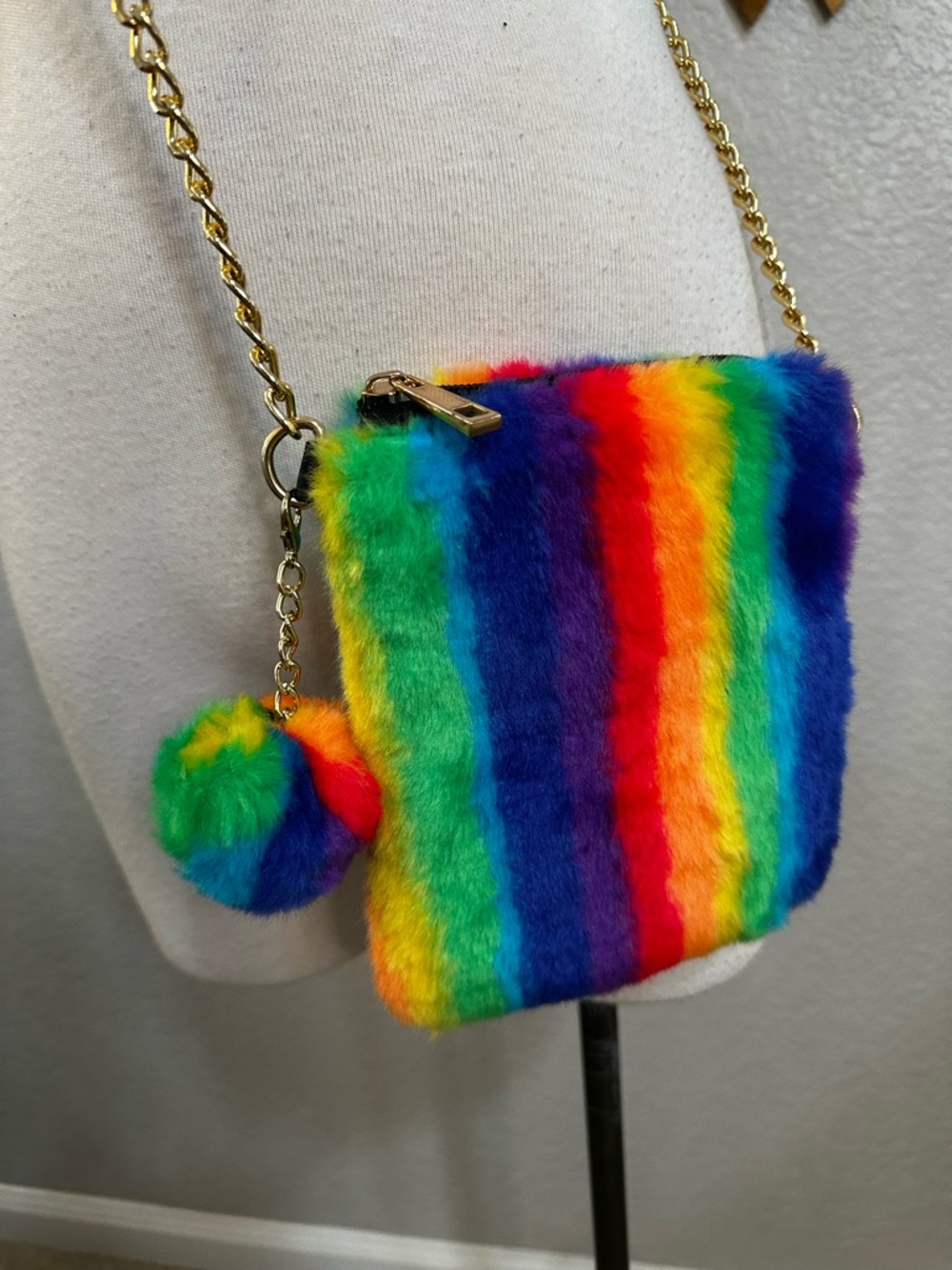 ✨ 3AM Forever RAINBOW Neon Faux Fur Mini Bag 🌈